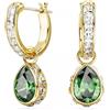 SWAROVSKI ORECCHINI A GOCCIA CHROMA, TAGLIO GOCCIA, FINITURA ORO 18K VERDE