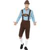 SMIFFYS Costume festa della birra, Blu e marrone, con camicia ed eco Lederhosen scamosciati Halloween