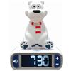 Lexibook Orso Polare Orologio di Allarme, Luce Lampeggiante, Orologio, Sveglia per Ragazzi e Ragazze, Snooze, Bianco, RL800PBLXB