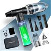 PORTENTUM 2 in 1 Mini Aspirabriciole senza fili 25 kPa - Batteria 10000 mAh fino a 135 min USB-C - Aria compressa elettrico 180 km/h brushless - Aspirapolvere auto a velocità regolabile - Set da 11