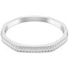 Swarovski Matrix Bracciale Rigido, con Zirconia Trasparenti, Taglio Baguette, Forma Ottagonale, Taglia L, Chiusura a Cerniera, Placcato in Tonalità Rodio, 18,3 cm, 0,6 cm, 6,2 x 5,4 cm, 4 cm