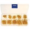 VGEBY Amo da Pesca,Amo da Pesca Occhiello,Ganci Spinato,Gli Aghi di Pesca di 500Pcs 10 Misura Gli Aghi dell'Acciaio in Acciaio con la Scatola di Plastica (Colore : Oro)