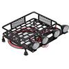 Dilwe Portapacchi per Auto RC, Portapacchi Portapacchi di Piccole Dimensioni con Luce LED Rotonda per Auto cingolata Axial SCX10 1/10 RC(4 White)