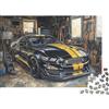 JXQHBVMG Arte Garage Auto Sportive 1000 Pezzi Puzzle Premium Dettagliato Ecologico Auto Sportiva Nera per Adulti e Ragazzi +14 70x50cm/1000pcs