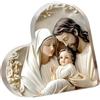 Oshhni Decorazione Sacra Famiglia Natività Ornamento Decorativo a Forma di Cuore Decorazione per la Casa Opera d'Arte Acrilica per Armadio, Tavolo