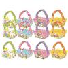 predolo 12x Cestini di Carta Pasquali 4 Colori, Tema Pasquale Scatole di Biscotti di Caramelle Vuote, Decorative Scatole di Dolcetti Carine Cestini Regalo