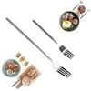Yosoo 1 forchetta telescopica regolabile in acciaio inox, stoviglie portatili per barbecue, cene, dessert, salsicce, hot dog, verdure, ecc.