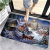 GUOCU Tappeti Natalizi Zerbino di Natale Creativo,Tappeti Bagno Antiscivolo con Motivo Natalizio,Tappetino da Bagno,Tappeto Cucina,Moquette,Zerbino di Benvenuto da Esterno per Interni C 60x90CM