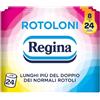 Regina Rotoloni Eco - 28 Maxi Rotoli di Carta Igienica, 500 Fogli a 2 Veli, Lunghi Più del Doppio dei Normali Rotoli, Confezione in Carta Riciclabile, Carta 100% Certificata FSC