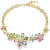 Swarovski Idyllia Collana, Girocollo Gioiello con Cristalli Multicolore, Motivo a Fiore, Taglio Misto, Chiusura a Moschettone, Placcatura in Tonalità Oro, 38-43 cm, 3,8 cm