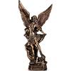 XIYOUQI Statua di San Miguel Arcangel in bronzo, 31,8 cm, statua di San Michele, statue di San Michele Arcangelo in resina, statuine da collezione di San Michele che sconfigge Satana, angelo religioso adatto