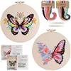 TAIHOBO Set da Ricamo per Principianti di Farfalla: 2PCS Ricamo Starter Kit a Mano con Istruzioni Aghi Fili Telaio, Embroidery Kit per Adulti e Principianti, Kit Ricamo per Gli Appassionati di Cucito
