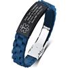 Vnox Braccialetto di emergenza medica da uomo Cinturino personalizzato Braccialetti personalizzati in silicone con incisione Bracciale medico regolabile da uomo in acciaio inossidabile