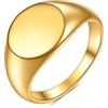 Epinki Anello Uomo e Donna Coppia Acciaio Inossidabile 12MM Ovale Lucido Semplice Oro Gioielli Anello a Fascia Taglia 17