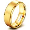 Epinki Anello Fidanzamento Uomo in Titanio 8mm, Spazzolato Oro Anello a Fascia Fedi Nuziali Matrimonio Gioielli Misura 25