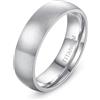 Epinki Anelli Matrimonio in Titanio per Uomo e Donna 6mm, Cupola Spazzolata Argento Anello Fedi Nuziali Gioielli Misura 30