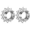Lieson Plugs Dilatatori Orecchio 6mm, 2 Pezzi Orecchino Dilatatore Acciaio Chirurgico Fiore con Zirconi Dilatatori Per Lobi 2G Argento