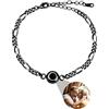 Eiennoai Braccialetti personalizzati con immagini all'interno, Bracciali fotografici personalizzati per coppie, Bracciali fotografici rotondi Bracciali di proiezione per donne uomini Compleanno Natale