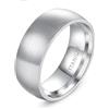 Epinki Anello Anniversario Fidanzamento in Titanio per Donna e Uomo 8mm, Cupola Spazzolata Argento Anello Fedina Misura 17