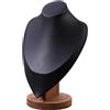 APLVFFZH Busto per Esposizione di collane, Supporto per collane con Base in Legno Vetrina con Pendente a Catena Porta Gioielli per scaffali, Showroom, Mezzo Nero