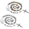 JewelryWe 2pcs collane rosario crocifisso da uomo donna regalo Natale
