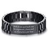 Vnox Bracciale Uomo Acciaio Inox 21cm Regalo Papà Figlia Incisione | Bracciale Uomo In Acciaio Inox, 21 Cm, Largo 15,5 Mm, Colori Nero Argento Oro, Idea Regalo Per Papà Marito
