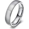 Epinki Anelli Anniversario Matrimonio in Titanio per Uomo e Donna 4mm, Cupola Spazzolata Argento Anello Fede Gioielli Misura 23