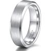 Epinki Anelli per Fidanzamento in Tungsteno per Uomo e Donna 6mm, Semplice Spazzolato Argento Anelli Fedi Gioielli Misura 31