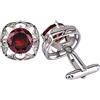 Lieson Gemelli Camicia Uomo, Gemelli per Giacca Gemelli Camicia Uomo Rosso Corona Gemelli Uomo Zirconi per Matrimonio Commercio Regalo