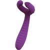 Generico Vibratore a triplo motore, unisex, a doppia testa, zona, in morbido silicone, velocità regolabile(Purple)