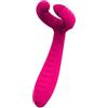 Generico Vibratore a triplo motore, unisex, a doppia testa, zona, in morbido silicone, velocità regolabile(Pink)