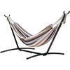 DadoHome Amaca da Giardino 2 Persone, Autoportante con Struttura in Acciaio, Cotone Multicolore, Capacità 150kg
