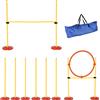 Set Agility Dog 3 Esercizi: Slalom, Ostacoli, Anello, Per Addestramento Cani, Portatile, 2.5 Kg, Giallo E Rosso