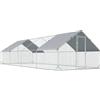 Pollaio Da Giardino Con Telaio Zincato, Copertura Impermeabile E Rete Esagonale, 3x8x2 M, Argento