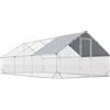 Pollaio Da Giardino Con Telaio Zincato, Copertura Impermeabile E Rete Esagonale, 3x6x2m, Argento