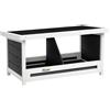 Nido Per Galline A 2 Aree Con Base Rialzata E Tetto, In Legno E Bitume, 66x37x34 Cm, Grigio Bianco E Nero