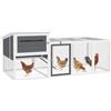 Pollaio Per Galline Con Casetta, Nido Per Cova E Area Esterna, 214x101x 91.5cm, Grigio