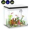 Acquario Per Pesci Rossi 26l Con Luci Led, Sistema Di Filtraggio E Pompa D'acqua, 38x26x38 Cm, Bianco