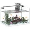 Acquario In Vetro Con Luci Led Da 20l, Filtro E Pompa D'acqua, 38x26x27 Cm, Bianco