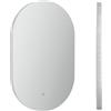 Specchio Bagno Led Antiappannamento Con Luminosità Regolabile, In Vetro E Alluminio, 81x51x4.5 cm