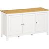 Mobile Contenitore Con 2 Armadietti A 2 Ripiani Regolabili Su 3 Altezze, 120x40x70 Cm, Bianco E Color Legno