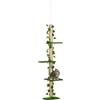 Albero Tiragraffi Per Gatti A Soffitto Alto 202-242 Cm Regolabile Con Asta Di Tensione, Verde