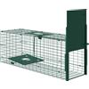 Gabbia Trappola Per Animali Piccoli Con Una Porta E Maniglia, 80x25x30 Cm, Verde Scuro