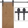 Kit Binario Per Porta Scorrevole Singola Stile Rustico In Acciaio Al Carbonio, Marrone