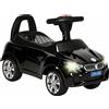 Macchinina Per Bambini Cavalcabile Con Volante, Fari E Musiche Integrate, In Pp E Metallo, 63.5x28x36 Cm, Nero