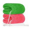 ALIIP Asciugamano Esfoliante in 100% Nylon, 2PC Asciugamano da Doccia, un Panno per il Lavaggio del Corpo per Tutti i Tipi di Pelle(Rosa chiaro + Verde chiaro)
