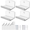 Generico Record Wall Mount - 4 Piece Acrylic Holder Rack | Record Shelf Wall Mount | Outdoor Display Organizer For Album Picture Comic Book Collectibles Kids Bookshelf Bedroom Living Room Indoor Use