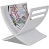Tidyard Portariviste da Pavimento in Legno Bianco, supporto per riviste e giornali, 29,5 x 29,5 x 26,5 cm e 45,5 x 30 x 22,5 cm, compensato di pioppo, portariviste elegante per soggiorno cucina bagno ufficio