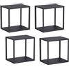 [en.casa] Set di 4 Mensole da Muro 28 x 28 x 20 cm 4 Ripiani Modulari Componibili a Parete in Acciaio per Bagno Cucina Corridoio - Nero