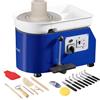 VEVOR Tornio da Vasaio 350W per Lavori Creativi, Ruota per Argilla da 28 cm, Velocità Regolabile da 60 a 300 giri/min, Bacinella Rimovibile in ABS, Kit Accessori, per Modellazione Artigianale Creta